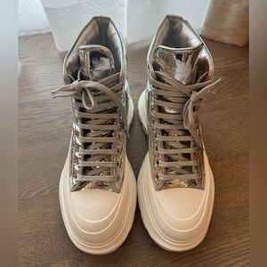 Alexander McQueen metallic thread boots